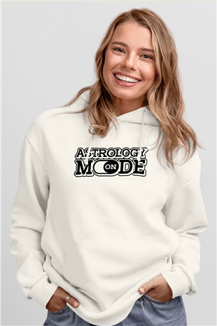 Astrolog Beyaz Unisex Kapüşonlu Sweatshirt