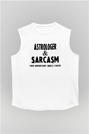 Astrolog Beyaz Unisex Kolsuz Tişört