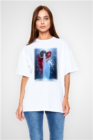 Astrolog Beyaz Unisex Oversize Tişört T-Shirt