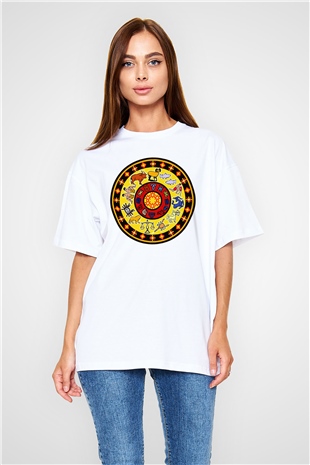 Astrolog Beyaz Unisex Oversize Tişört T-Shirt