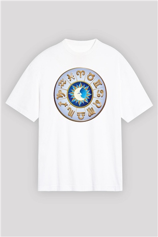 Astrolog Beyaz Unisex Oversize Tişört T-Shirt