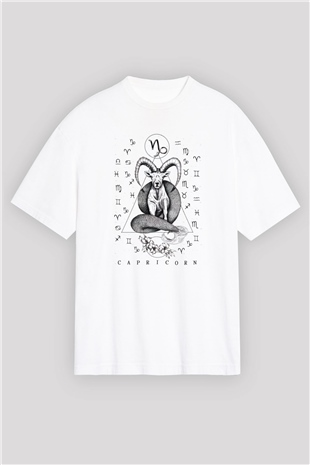 Astrolog Beyaz Unisex Oversize Tişört T-Shirt