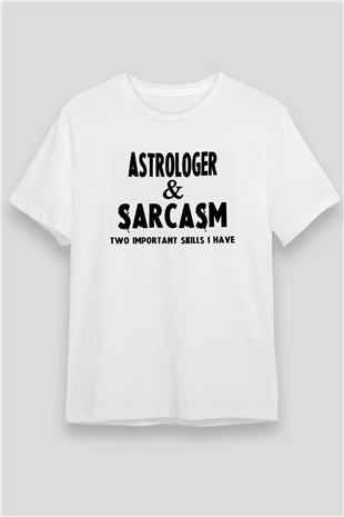 Astrolog Beyaz Unisex Tişört T-Shirt - TişörtFabrikası