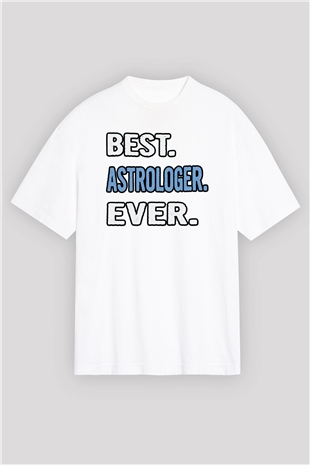 Astrolog Beyaz Oversize Tişört Oversize T-shirt - TişörtFabrikası