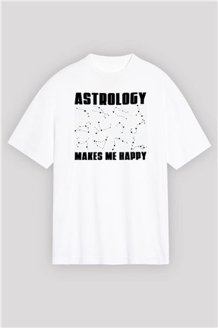 Astrolog Beyaz Oversize Tişört Oversize T-shirt - TişörtFabrikası