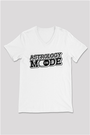 Astrolog Beyaz Unisex V Yaka Tişört