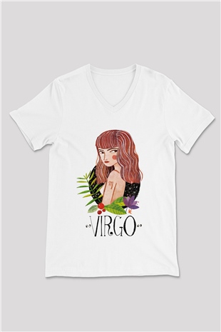 Astrolog Beyaz Unisex V Yaka Tişört T-Shirt