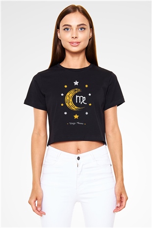 Astrolog Siyah  Crop Top Tişört