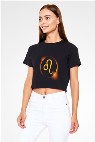 Astrolog Siyah Crop Top Tişört