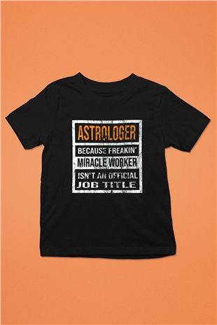 Astrolog Siyah Unisex Çocuk Tişört