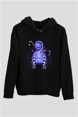 Astrolog Siyah Unisex Kapşonlu Sweatshirt