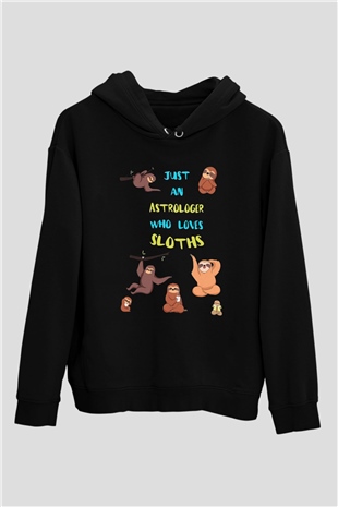 Astrolog Siyah Unisex Kapüşonlu Sweatshirt