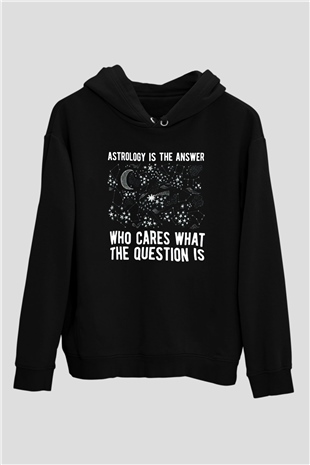 Astrolog Siyah Unisex Kapüşonlu Sweatshirt