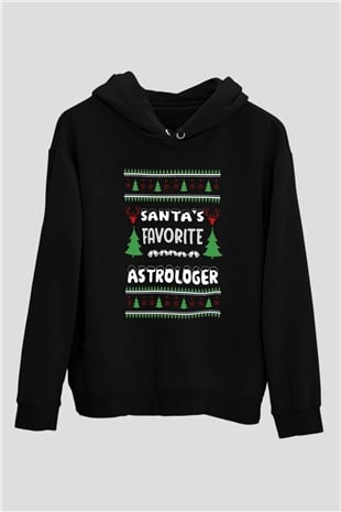 Astrolog Siyah Unisex Kapüşonlu Sweatshirt