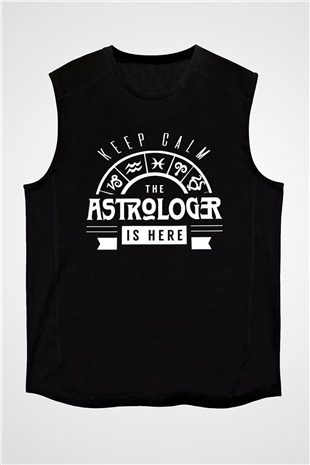 Astrolog Siyah Unisex Kolsuz Tişört