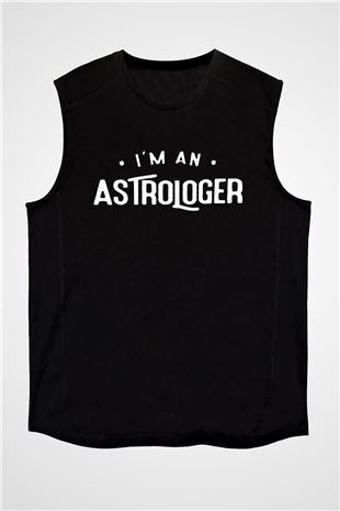 Astrolog Siyah Unisex Kolsuz Tişört