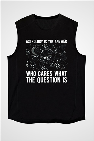 Astrolog Siyah Unisex Kolsuz Tişört