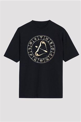 Astrolog Siyah Unisex Oversize Tişört T-Shirt