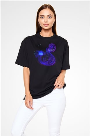 Astrolog Siyah Unisex Oversize Tişört T-Shirt