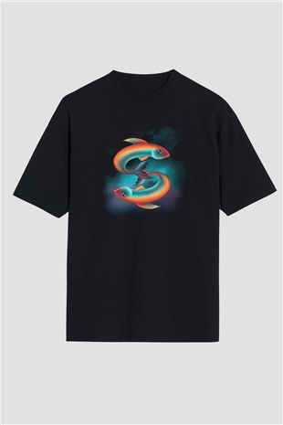 Astrolog Siyah Unisex Oversize Tişört T-Shirt