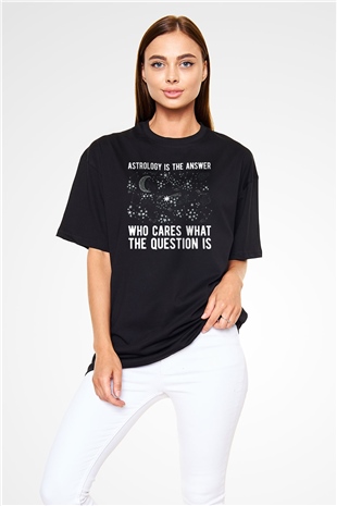 Astrolog Siyah Oversize Tişört Oversize T-shirt - TişörtFabrikası
