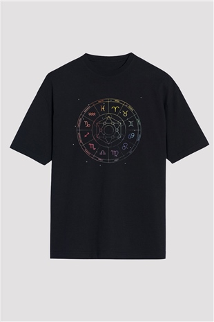 Astrolog Siyah Oversize Tişört Oversize T-shirt - TişörtFabrikası