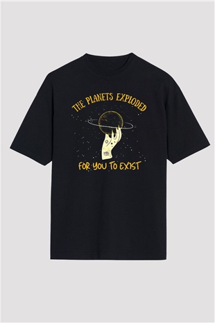 Astrolog Siyah Oversize Tişört Oversize T-shirt - TişörtFabrikası