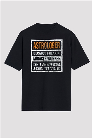 Astrolog Siyah Oversize Tişört Oversize T-shirt - TişörtFabrikası