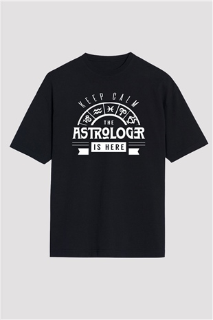 Astrolog Siyah Oversize Tişört Oversize T-shirt - TişörtFabrikası