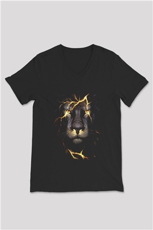 Astrolog Siyah Unisex V Yaka Tişört T-Shirt