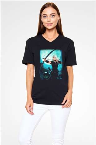 Astrolog Siyah Unisex V Yaka Tişört T-Shirt