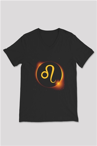 Astrolog Siyah Unisex V Yaka Tişört T-Shirt