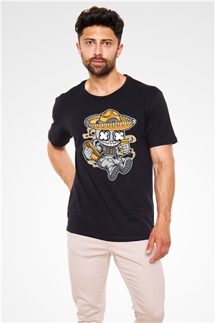 Astronaut Skull Of The Dead Baskılı Unisex Siyah Tişört
