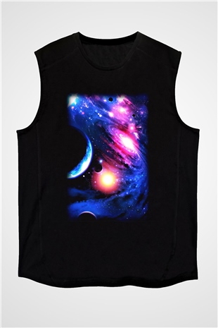 Astronom Siyah Unisex Kolsuz Tişört