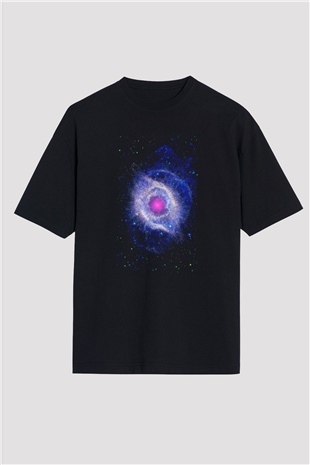 Astronom Siyah Unisex Oversize Tişört T-Shirt