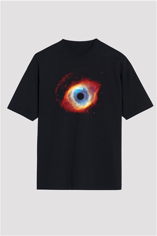 Astronom Siyah Unisex Oversize Tişört T-Shirt