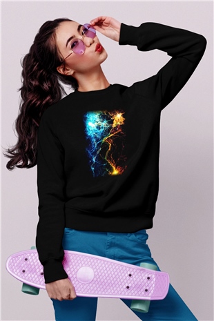 Astronom Siyah Unisex Sweatshirt
