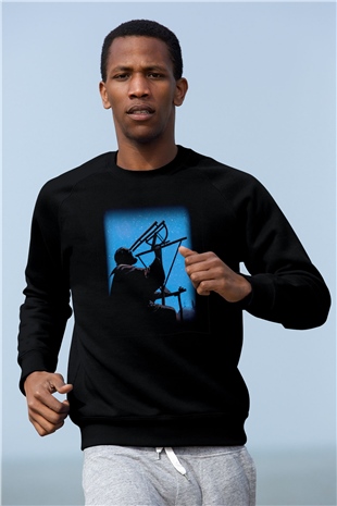 Astronom Siyah Unisex Sweatshirt