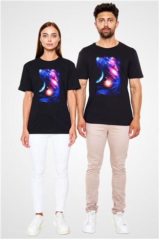 Astronom Siyah Unisex Tişört T-Shirt - TişörtFabrikası