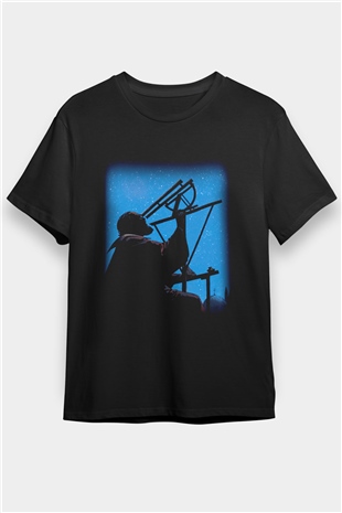 Astronom Siyah Unisex Tişört T-Shirt - TişörtFabrikası