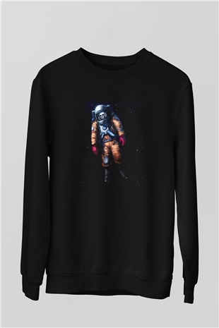 Astronot Siyah Unisex Sweatshirt