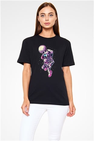 Astronot Siyah Unisex Tişört T-Shirt - TişörtFabrikası