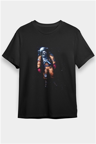 Astronot Siyah Unisex Tişört T-Shirt - TişörtFabrikası