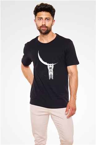 Astronot Siyah Unisex Tişört T-Shirt - TişörtFabrikası