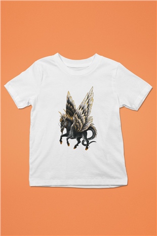 At Beyaz Unisex Çocuk Tişört