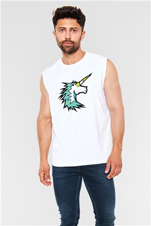 At Beyaz Unisex Kolsuz Tişört