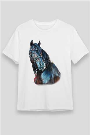 At Beyaz Unisex Tişört T-Shirt - TişörtFabrikası