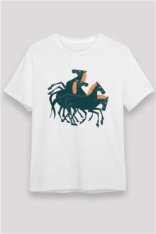 At Beyaz Unisex Tişört T-Shirt - TişörtFabrikası