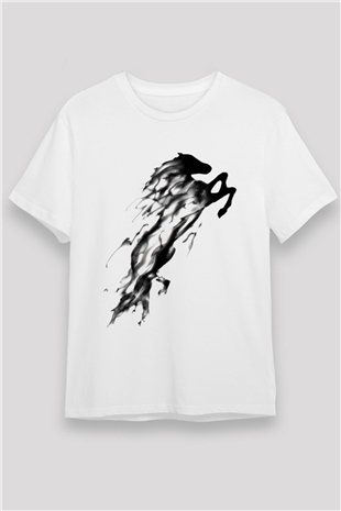 At Beyaz Unisex Tişört T-Shirt - TişörtFabrikası