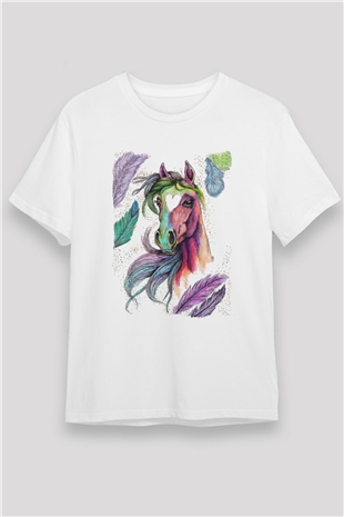 At Beyaz Unisex Tişört T-Shirt - TişörtFabrikası